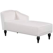 Harper Bright Designs White Velvet Upholstered Right Arm Facing Chaise Lounge With Solid Wood Legs