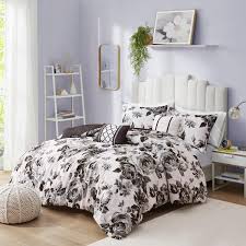 Queen Fl Print Comforter Set