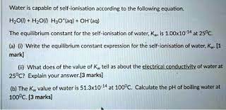 Water Is Capable Of Self Ionization