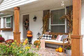 decorating a front porch for fall when