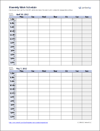 Free Monthly Work Schedule Template Download Simplified