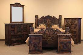 Rustic Bedroom Set With Medio Finish