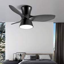 32 inch black flush mount ceiling fan