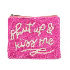 sequin coin purse 214 shut up and kiss