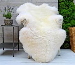 luxury white bright ivory sheepskin