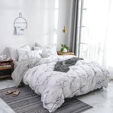 White Marble Duvet Cover Sets Queen
