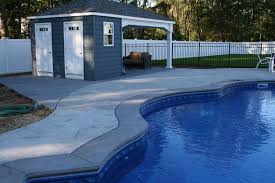 stamped concrete pool patio by sanstone