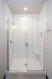 Gray Grout And Glass Shower Door