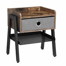 Industrial Style Side Table With Fabric