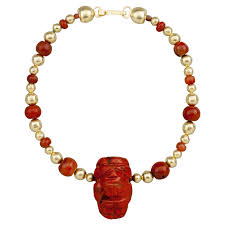 20k gold beads ancient red jasper