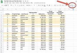 google sheets sort by color and google