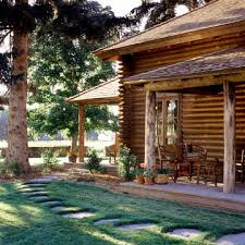 small log cabins landscaping ideas houzz