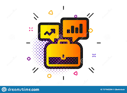 Business Portfolio With Growth Charts Icon Vector Stock