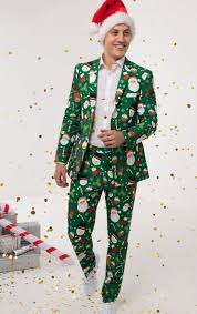 Yes, santa has a green suit which he wears on st. Santa Friends Green Christmas Suit Dobell