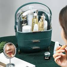 portable acrylic makeup organizer with