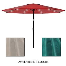 Buy 10 Foot Shade Canopy Umbrella Tilt Crank Solar 24 Led Lights Lighted 8 Foot Metal Pole By Destination Home On Dot Bo