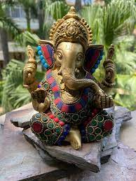 Brass Ganesha Statue 6inch Handmade