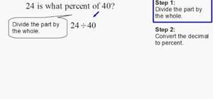 how to find the percent given two