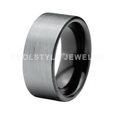 Us 11 99 8mm Tungsten Ring Men Women Black Wedding Ring Flat Band Silver Brushed And Comfort Fit In Wedding Bands From Jewelry Accessories On