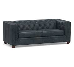 chesterfield square arm leather sofa 86