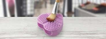 heart shaped makeup brush cleansing pad