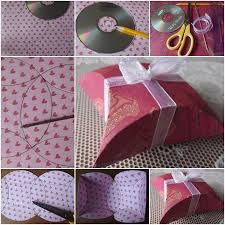 how to diy easy fold paper gift box with cd