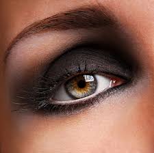 beautiful black eye makeup stock photo