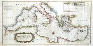 Mediterranean Sea Chart Italy Spain Greece