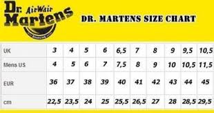 Dr Martens Size Chart Inches Timberland Clothing Size Chart