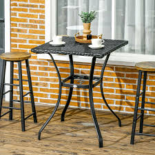 Outsunny Patio Wicker Dining Table With
