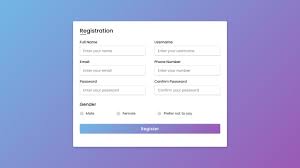 registration form templates in html css