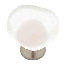 frosted white sea glass cabinet knob