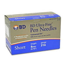Becton Dickinson Ultra Fine Short Pen Needles 31g 8mm 100 Ea