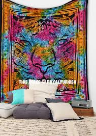 Colorful Tiger Tapestry Wall Hanging