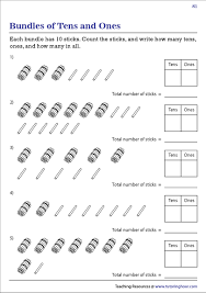 Place value worksheet common core state standards: Bundles Of Tens And Ones Worksheets