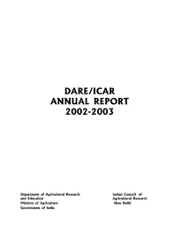 Dare Icar Annual Report 2002 2003