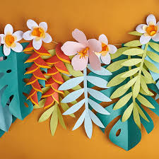 tropical paper leaves templates ogcrafts