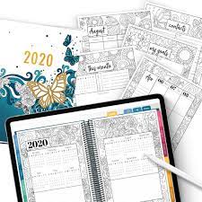 50 offset10 pt cover.2019 2020 academic calendar2019 2020 is included as standard copy on front cover14 month academic calendar, july augustcolored pencils. 2020 Coloring Planner Digital Printable Combo Sarah Renae Clark Coloring Book Artist And Designer Coloring Books Coloring Calendar Artist Books