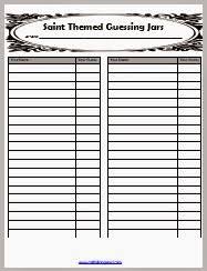 Have each guest guess how many they think are in the bottle or jar and let them write it down on the included guessing game cards. Saint Themed Guessing Jars Free Printable Labels And More Catholic Inspired