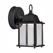 black outdoor led wall lantern sconce