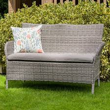 Meltan Outdoor Seating Bench In Pebble
