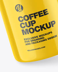 ✓ free for commercial use ✓ high quality images. Glossy Coffee Cup W Splash Mockup In Cup Bowl Mockups On Yellow Images Object Mockups