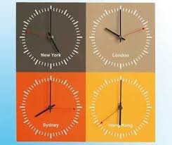 Time Zone Contemporary Wall World Clock