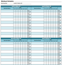 workout schedule template the