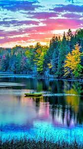 colorful lake scenery wallpaper