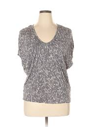 Details About Daisy Fuentes Women Gray Short Sleeve Top Xl