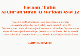 Read or listen al quran e pak online with tarjuma (translation) and tafseer. Arti Perkata Surat Al Maidah Ayat 32 Beserta Tulisan Arab Latin