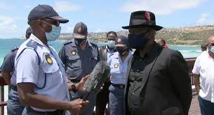 Minister cele inspected a number of cape town beaches. Bheki Cele Patrols Mossel Bay Beaches