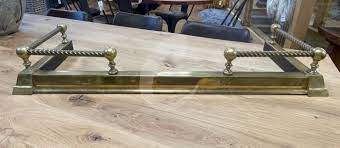 Reclaimed Brass Fireplace Fender With