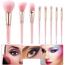 8pcs pinks quicksand makeup brush set